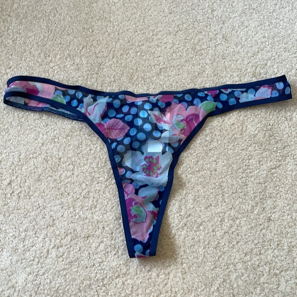 GAP Body Ultra Low Rise Blue / Pink Thong Panty - XL NWT!